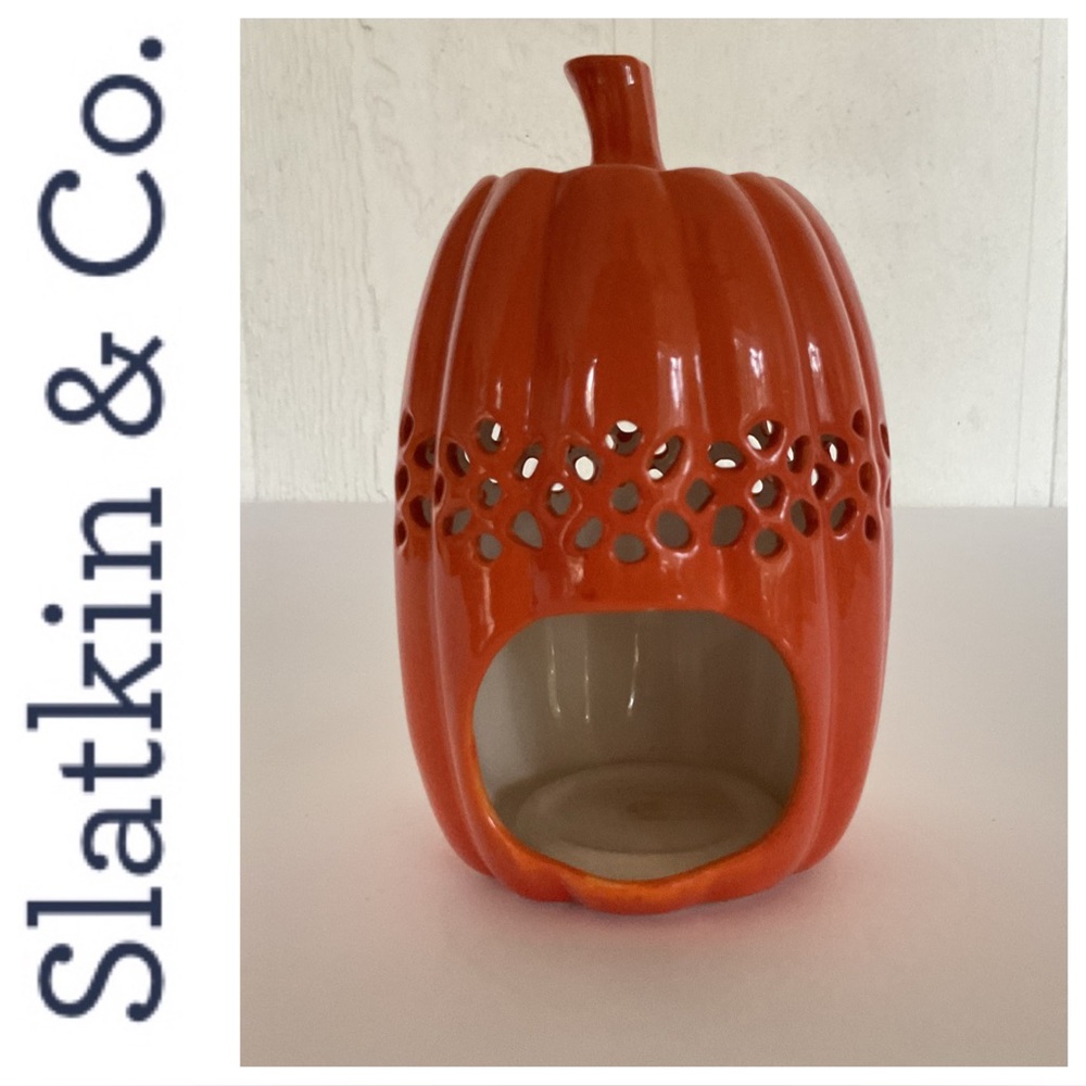 Slatkin & Company Ceramic Pumpkin Oil Warmer NWT